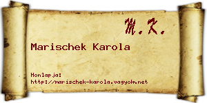 Marischek Karola névjegykártya